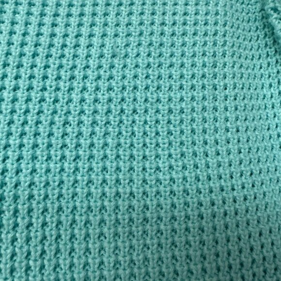 ⭐Sz XS Women Sweater knit Aqua Green Tommy Bahama 100% Cotton V-neck Long Sleeve - Picture 4 of 6